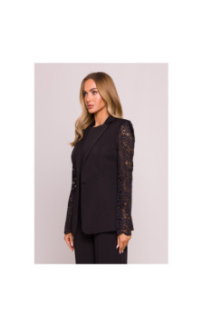 M865 Marynarka z koronkowymi rękawami - czarna