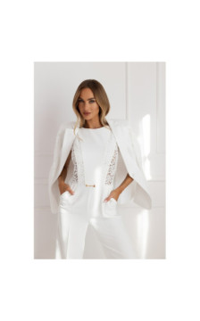 M866 Kombinezon z koronkowymi wstawkami - ecru