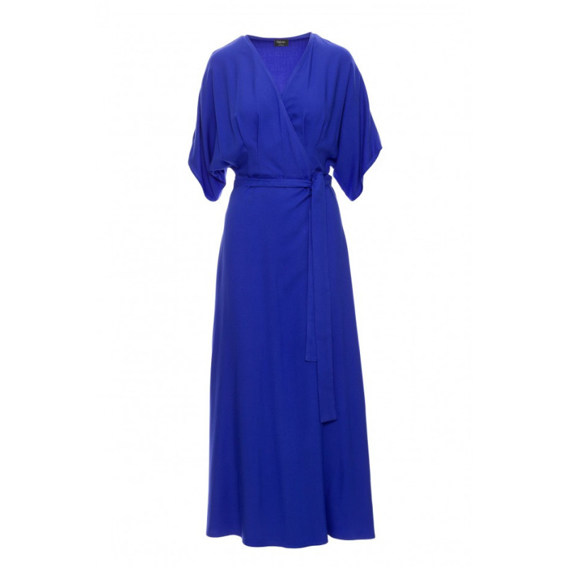 S406 Wiskozowa sukienka maksi - niebieska