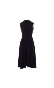 S409 Sukienka z rozpinanym dekoltem - czarna