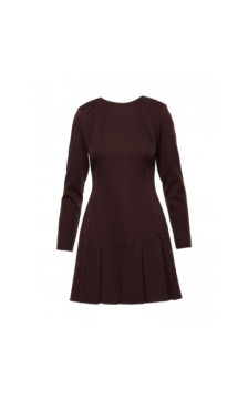 M872 Sukienka z kontrafałdami - brązowa