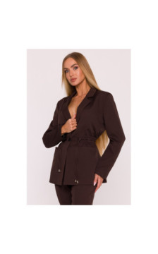 M873 Marynarka marszczona w talii - brązowa