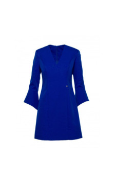 M876 Sukienka z szerokimi mankietami - chabrowa