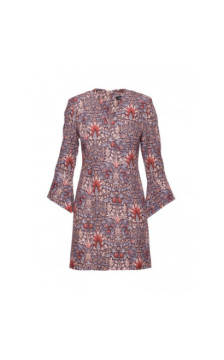 M877 Sukienka we wzór z szerokimi mankietami - model 2