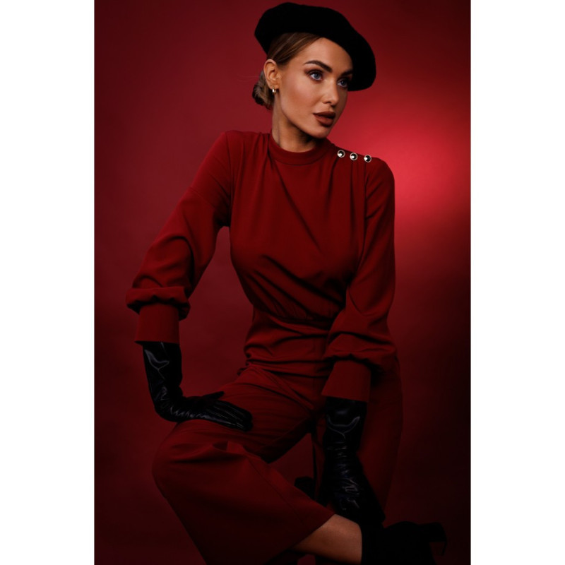 M879 Kombinezon ze stójką - bordowy