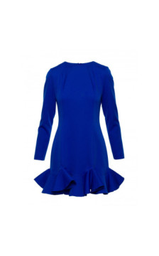 M880 Sukienka z falbankami - chabrowa