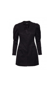 M881 Żakardowa sukienka marynarkowa - czarna