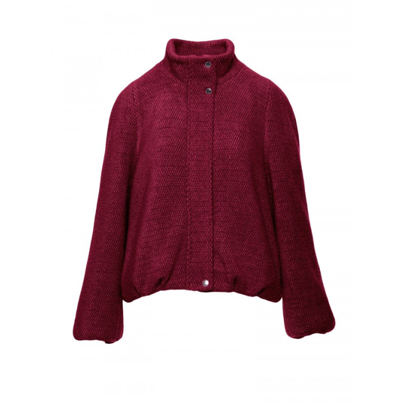 M885 Kurtka z płaszczowej dzianiny - bordowa