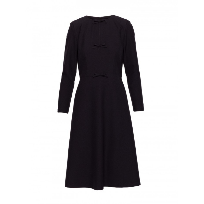 S413 Sukienka z kokardkami - czarna