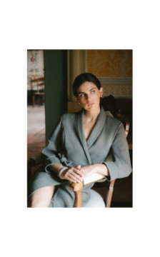 S415 Sukienka szmizjerka wiązana w talii - khaki