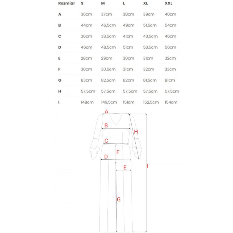 S416 Kombinezon z rękawami z falbaną - bordowy