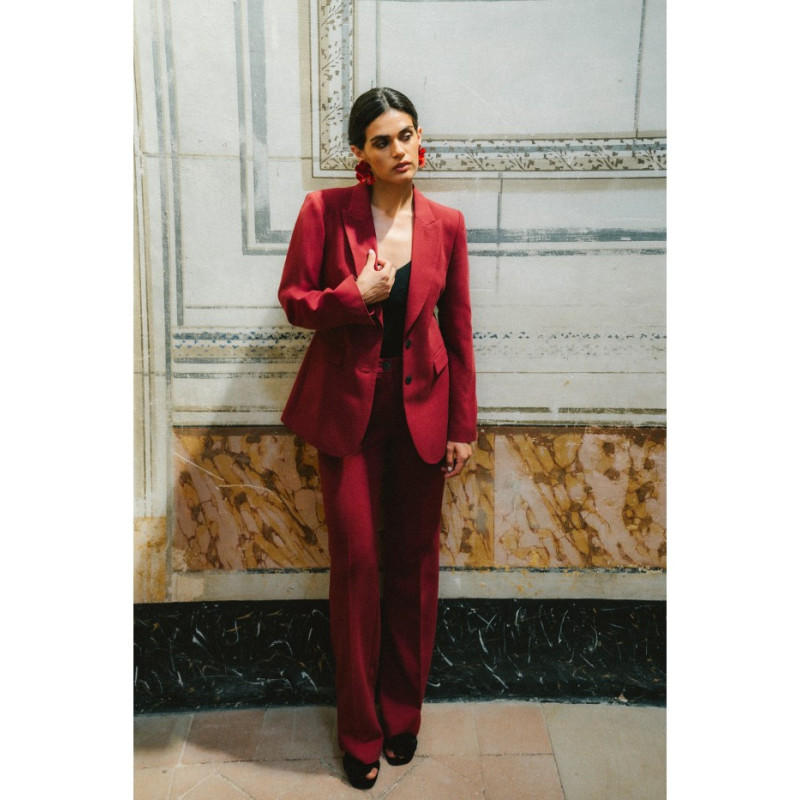 S417 Taliowana marynarka - bordowa