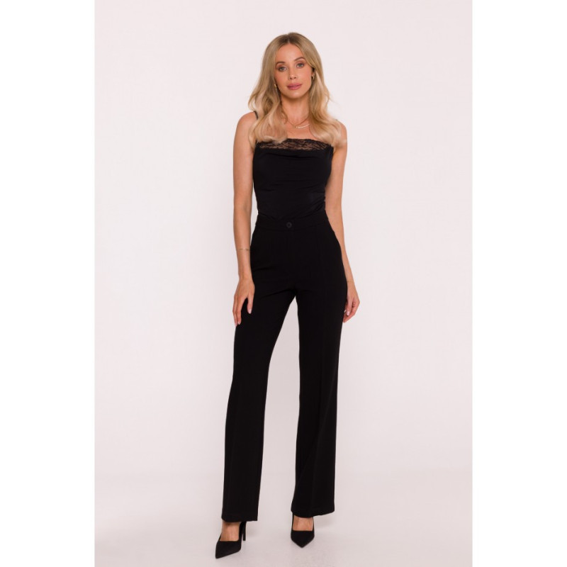 S418 Spodnie garniturowe - czarne