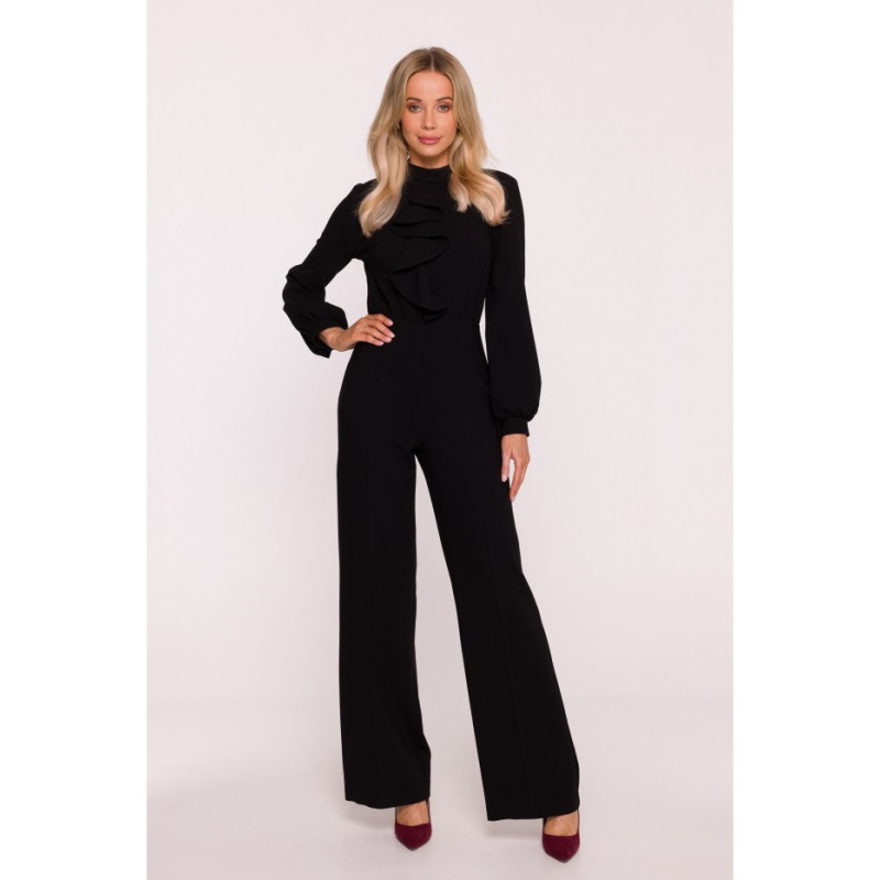 S420 Kombinezon z żabotem - czarny