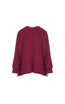B306 Bluza oversize z rozcięciami - burgundowa