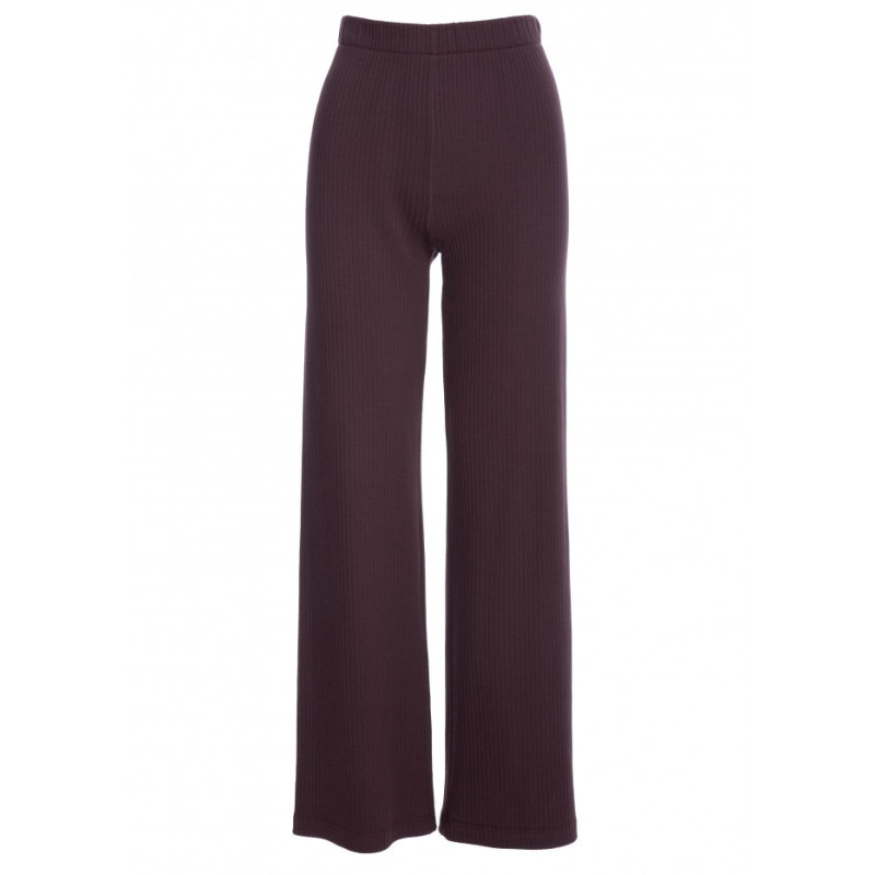 B300 Spodnie z dzianiny prążkowanej - gorzka czekolada