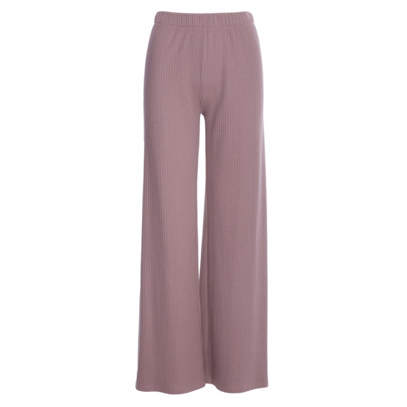 B300 Spodnie z dzianiny prążkowanej - kakaowe