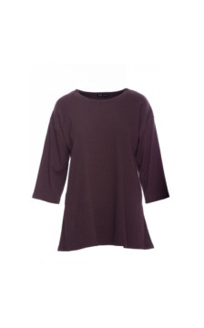 B301 Bluzka z dzianiny prążkowanej - gorzka czekolada