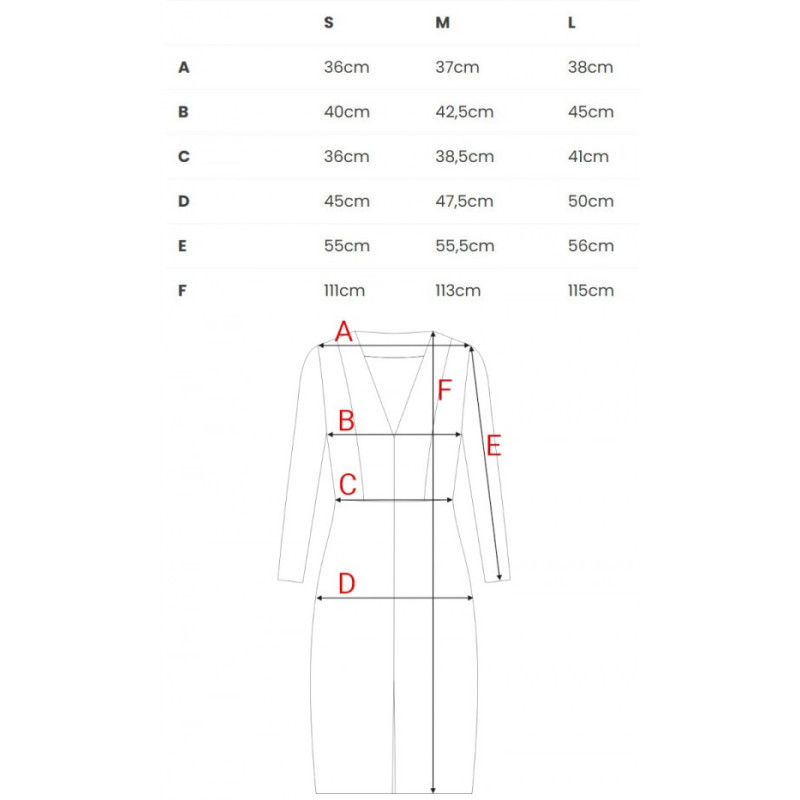 B307 Sukienka ołówkowa z dzianiny prążkowanej - czarna