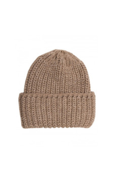 M895 Czapka splot prążkowany - beżowa