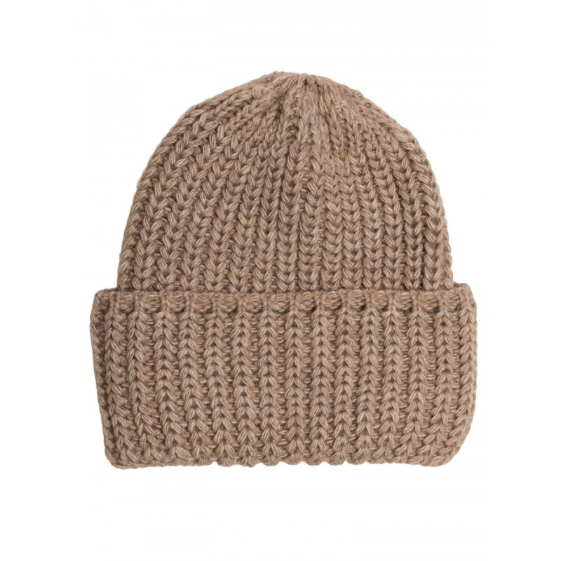 M895 Czapka splot prążkowany - beżowa