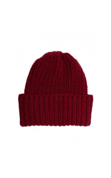 M895 Czapka splot prążkowany - bordowa