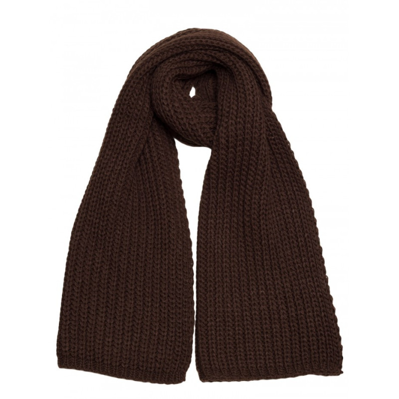 M896 Szal splot prążkowany - brązowy