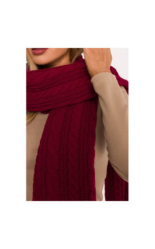 M898 Szal splot warkocz - bordowy