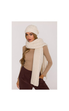 M898 Szal splot warkocz - ecru