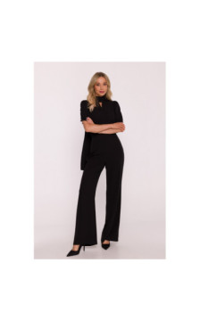 S421 Kombinezon z wiązaną kokardą - czarny