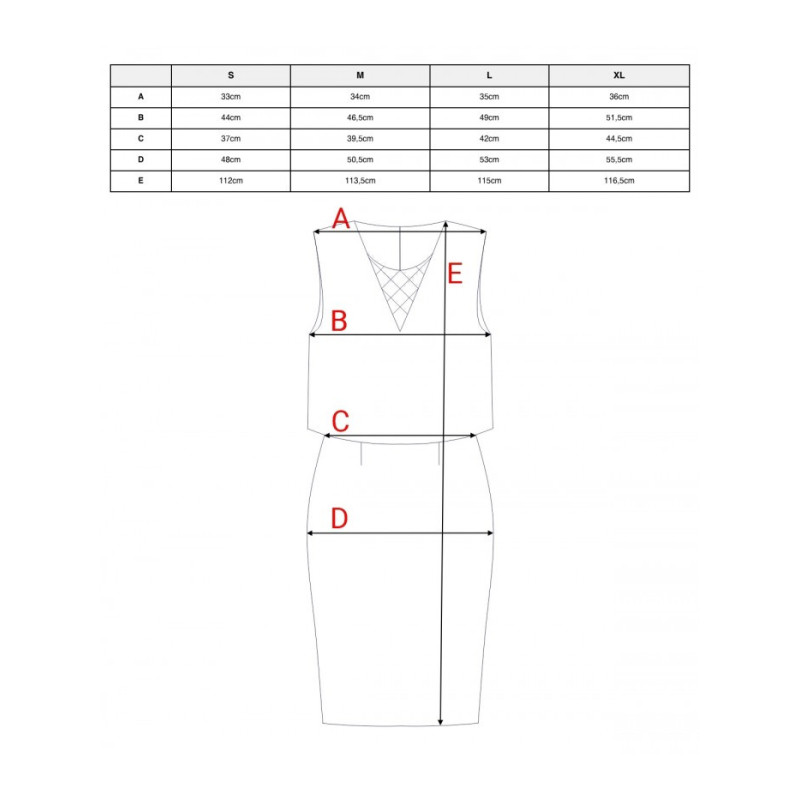 S422 Sukienka ze wstawką z koronki - czerwona