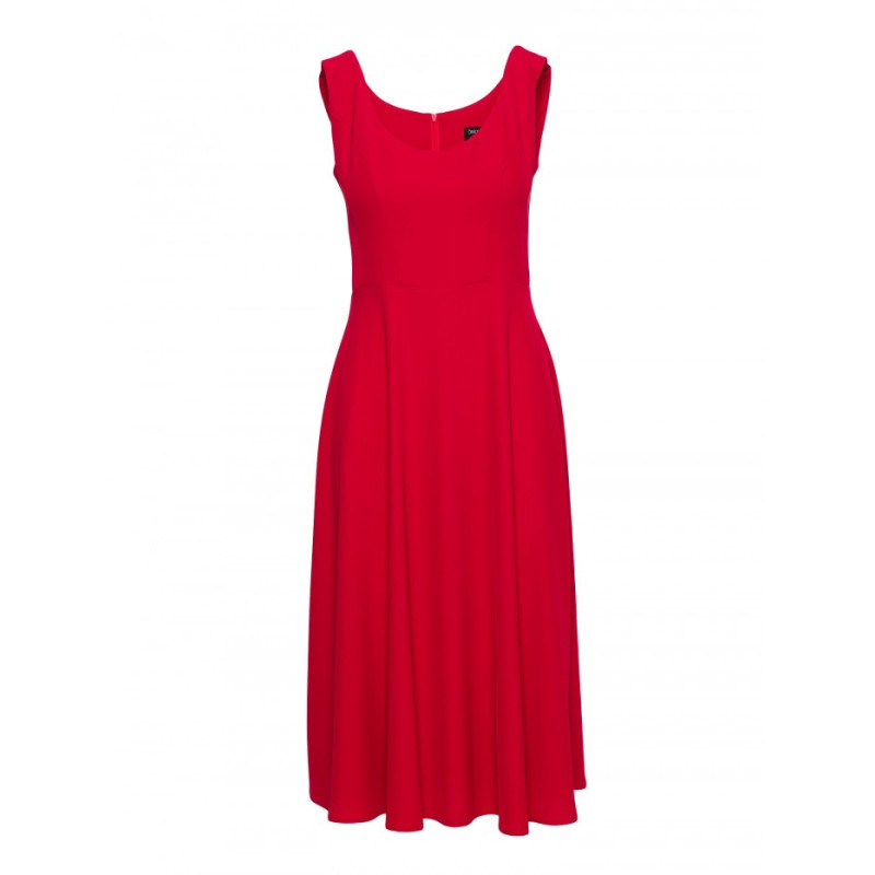 S424 Sukienka rozkloszowana - czerwona