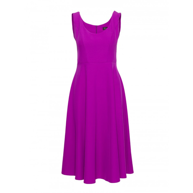 S424 Sukienka rozkloszowana - lawendowa