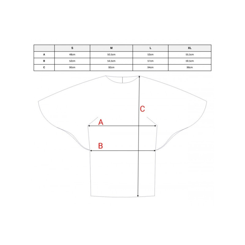 S426 Sukienka z rękawami kimonowymi - bordowa