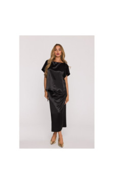 M887 Sukienka z wiązaniem - czarna