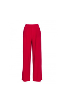 M890 Komplet z marszczoną bluzką i szerokimi spodniami - czerwony