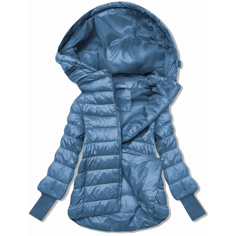 LONG JACKET WITH HOOD BLACK (PM7231) striukė