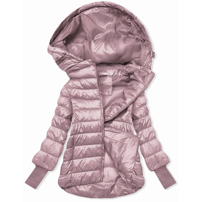 LONG JACKET WITH HOOD BLACK (PM7231) striukė