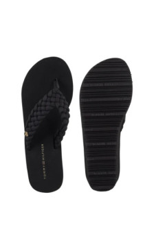 Tommy Hilfiger TH Wedge Braided Summer Sandal Black FW0FW09198 BDS (TH1441-b) kingad