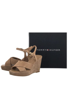 Tommy Hilfiger Suede Wrapped High Wedge Safari Canvas FW0FW09218 RBC (TH1459-a) kingad