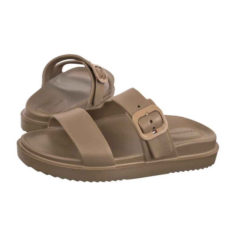 Tommy Hilfiger Th Double Strap Sandal Pearl Safari Canvas Pearlized FW0FW09114 0HT (TH1475-a) Naiste kingad/klappide klapid
