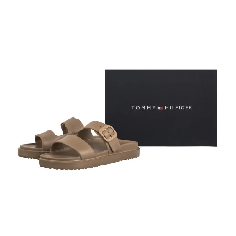 Tommy Hilfiger Th Double Strap Sandal Pearl Safari Canvas Pearlized FW0FW09114 0HT (TH1475-a) Naiste kingad/klappide klapid
