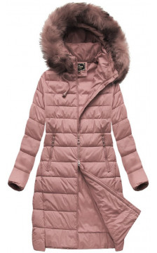 QUILTED HOODED JACKET VINTAGE PINK (7754BIG ) striukė