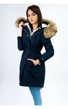 HOODED PARKA WITH LINER NAVY BLUE (7626) striukė