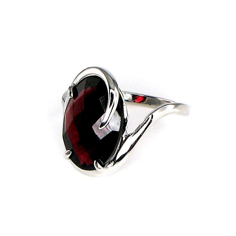 Kuldsõrmus 1100022(Au-W)_GR, Valge Kuld 585°, Granaat