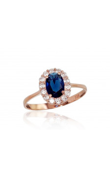 Kuldsõrmus 1100540(Au-R)_CZ+CZ-B, Punane Kuld 585°, Tsirkonid