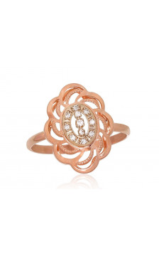 Kuldsõrmus 1100899(Au-R+Au-W)_CZ, Valge/Punane Kuld 585°, Tsirkonid