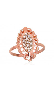 Kuldsõrmus 1100900(Au-R+Au-W)_CZ, Valge/Punane Kuld 585°, Tsirkonid