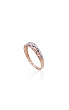 Kuldsõrmus 1100909(Au-R+PRh-W)_CZ, Punane Kuld 585°, roodium (kate) , Tsirkonid