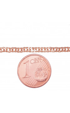 Kuldkett Double rombo 2.5 mm , kantide teemanttöötlus 1400042(Au-R), Punane Kuld 585°